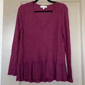 Anthropologie waffle knit top